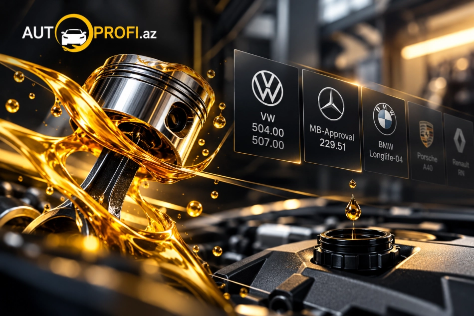 Avtomobil istehsalçılarının xüsusi yağ təsdiqləri (Approvals) nədir? VW 504.00/507.00 və MB-Approval 229.51 izahı